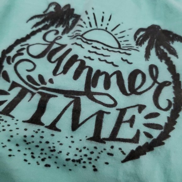 Turquoise "Summer Time" Dog Shirt Tank Top - Picture 2 of 4